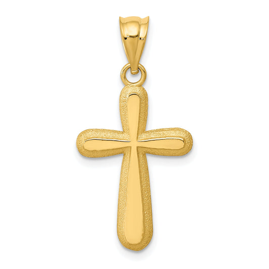 14K Yellow Gold Polished Cross Pendant