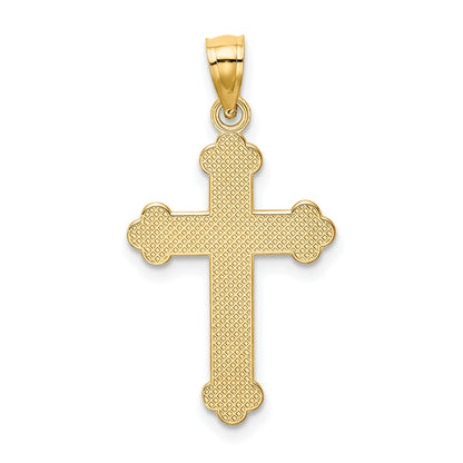 14K Yellow Gold Satin And Polished Faith Cross Pendant