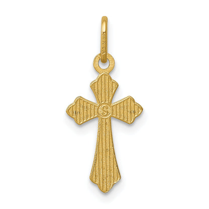14K Yellow Gold Polished D/C Small Cross Charm