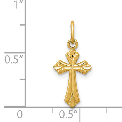 14K Yellow Gold Polished D/C Small Cross Charm