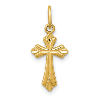 14K Yellow Gold Polished D/C Small Cross Charm