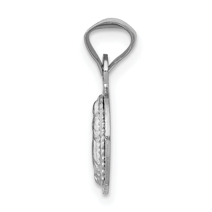 14K White Gold Our Lady Of Guadalupe Semi-Solid Round Pendant