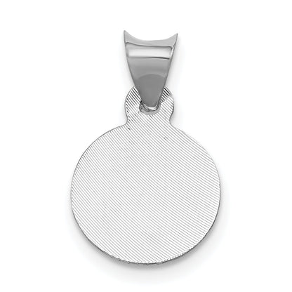 14K White Gold Our Lady Of Guadalupe Semi-Solid Round Pendant