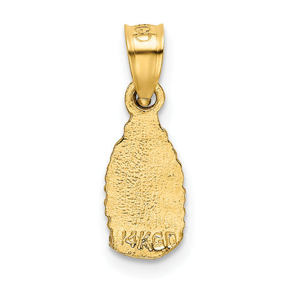 14K Yellow Gold Satin & D/C Our Lady Of Guadalupe Pendant