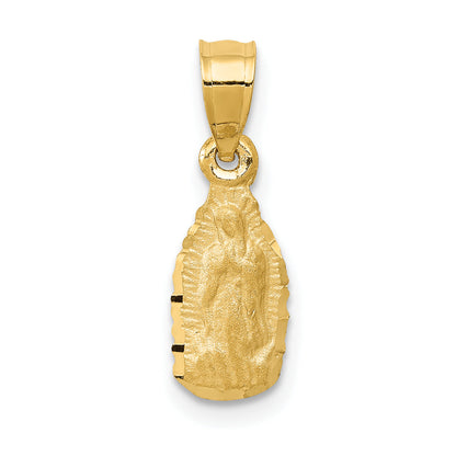 14K Yellow Gold Satin & D/C Our Lady Of Guadalupe Pendant