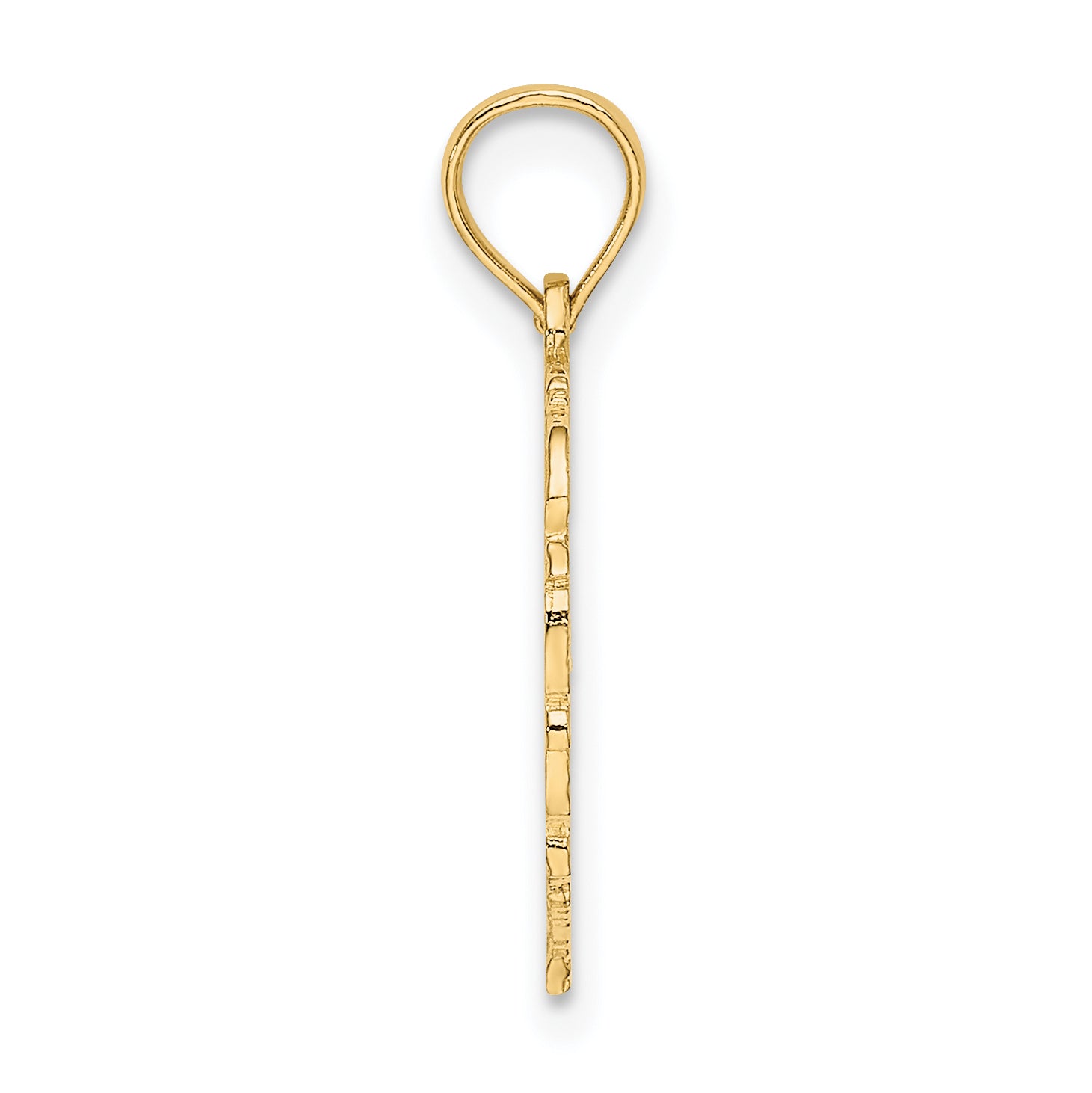 14K Yellow Gold 14Ky Heart Script Letter D Initial Charm