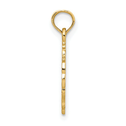 14K Yellow Gold Teddy Bear In Heart Charm