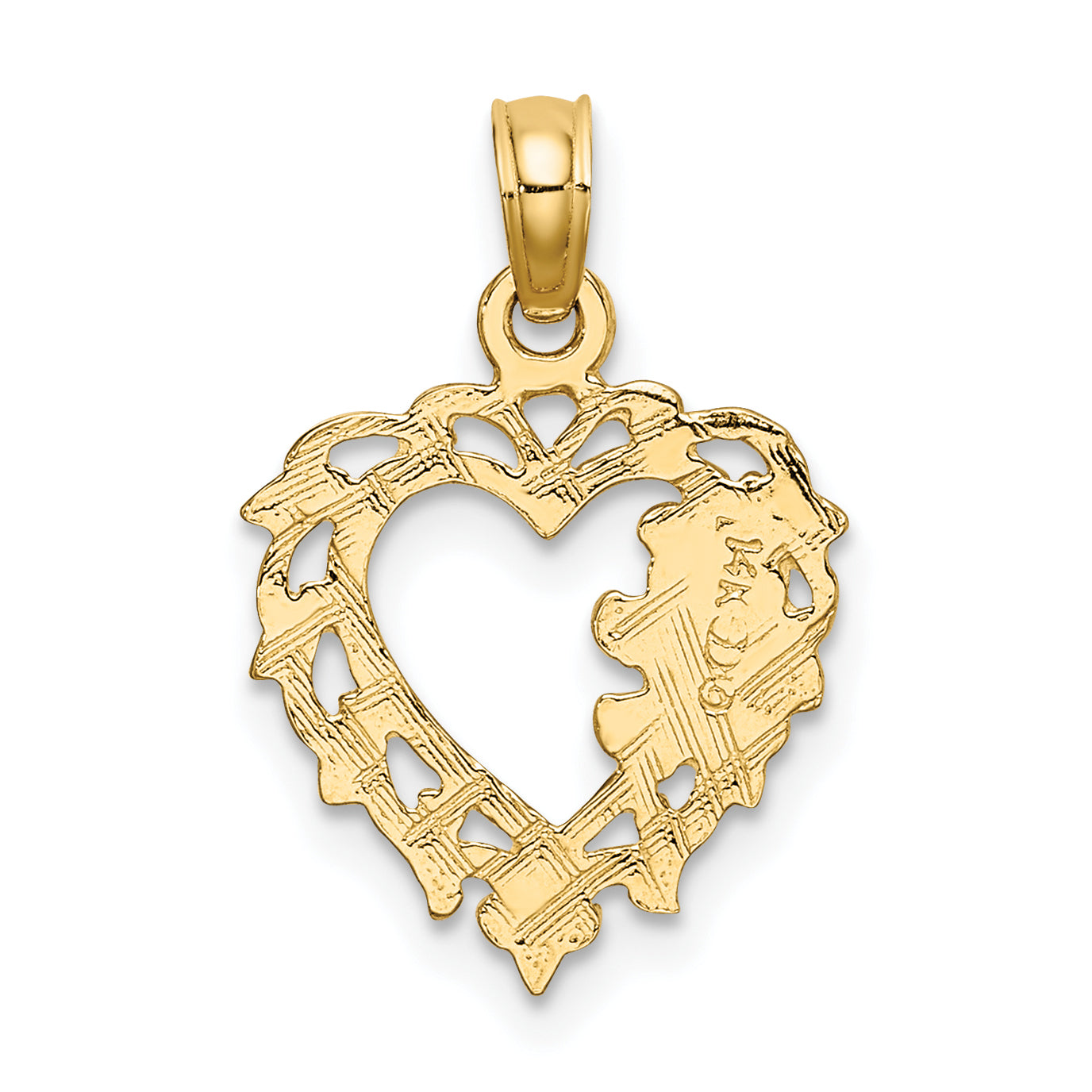 14K Yellow Gold Teddy Bear In Heart Charm
