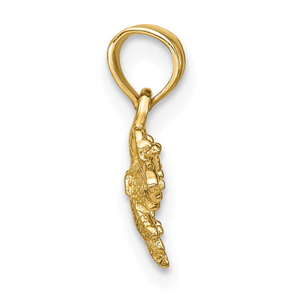 14K Yellow Gold Textured Mini Butterfly Charm