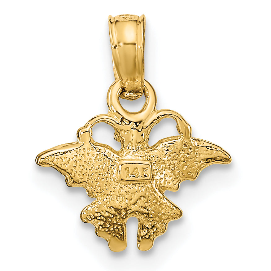 14K Yellow Gold Textured Mini Butterfly Charm