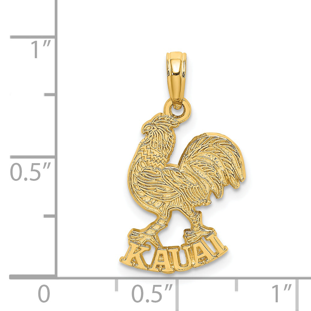 14K Yellow Gold Kauai Rooster Charm