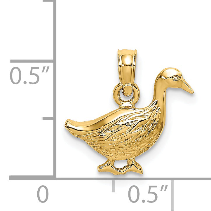 14K Yellow Gold Goose Charm