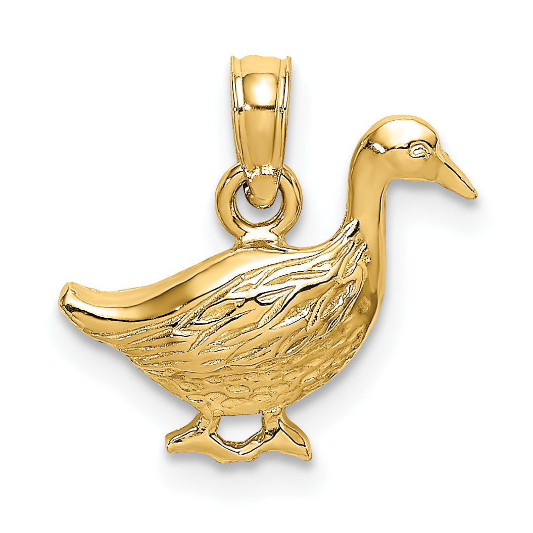 14K Yellow Gold Goose Charm