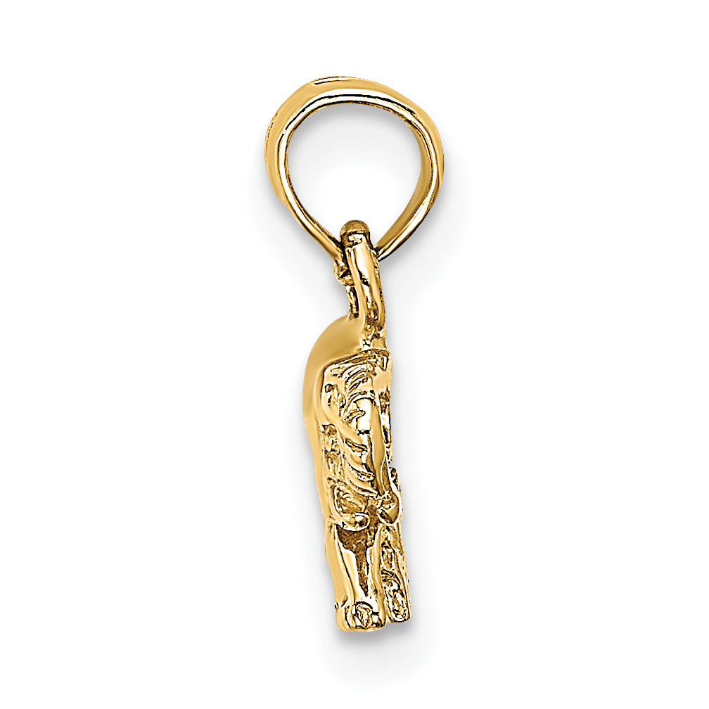 14K Yellow Gold Polished Small Elephant Charm