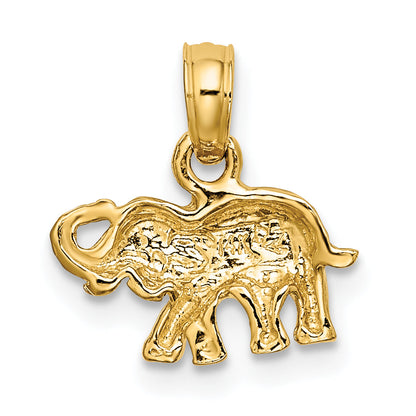 14K Yellow Gold Polished Small Elephant Charm