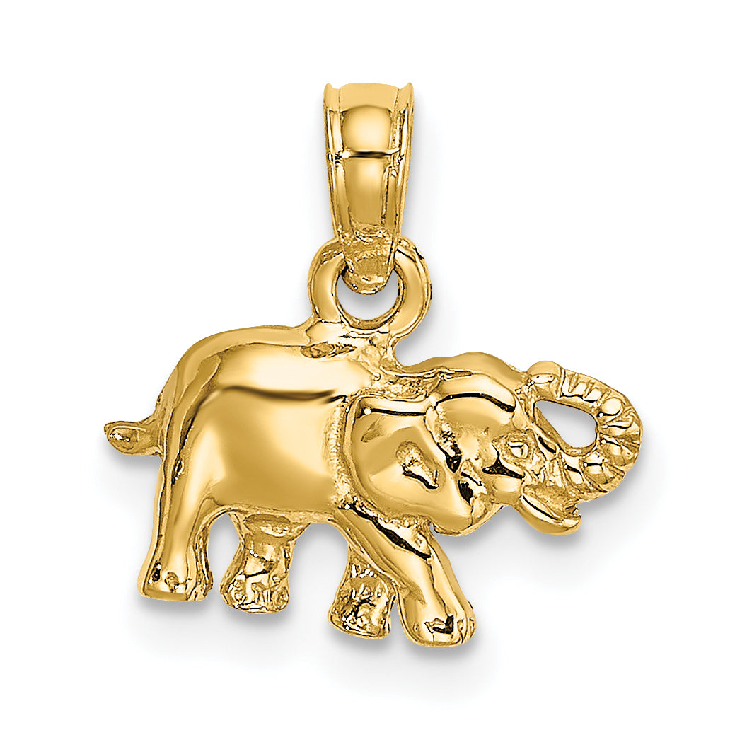 14K Yellow Gold Polished Small Elephant Charm