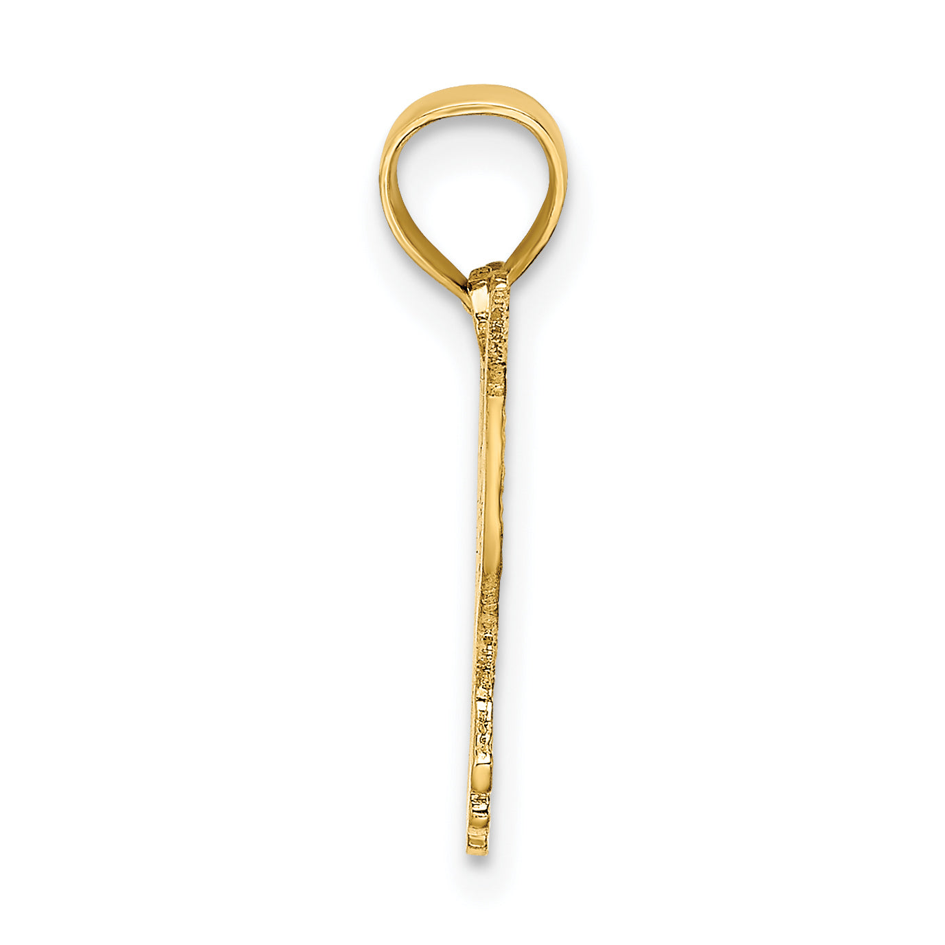 14K Yellow Gold Polished And Engraved Hummingbird Charm