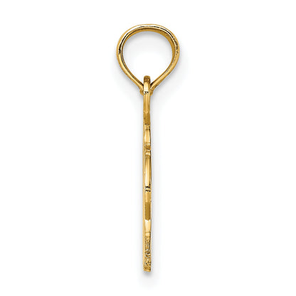 14K Yellow Gold Engraved Flat Eagle Head Charm