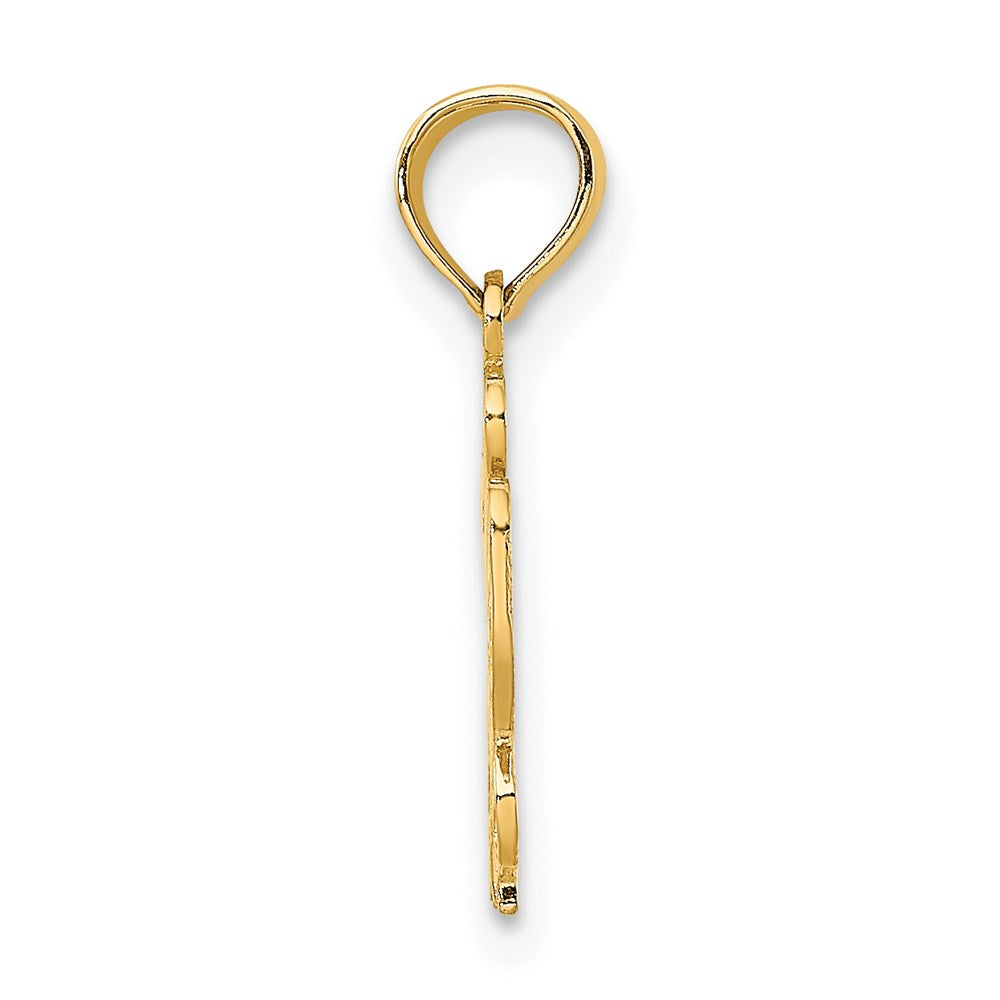 14K Yellow Gold I Heart Butterfly Charm