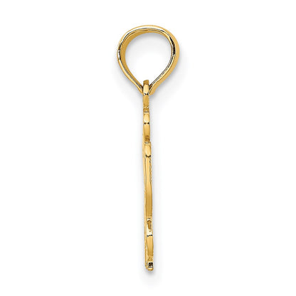 14K Yellow Gold I Heart Butterfly Charm