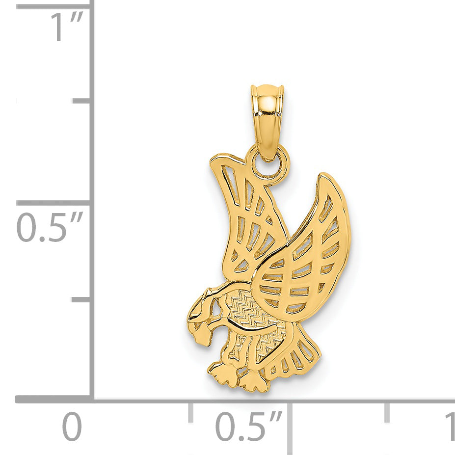 14K Yellow Gold Eagle Landing Charm
