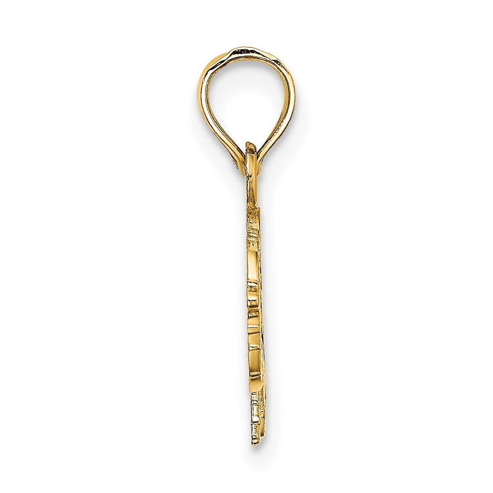 14K Yellow Gold Flat Cut-Out Elephant Charm