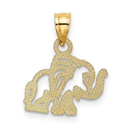 14K Yellow Gold Flat Cut-Out Elephant Charm