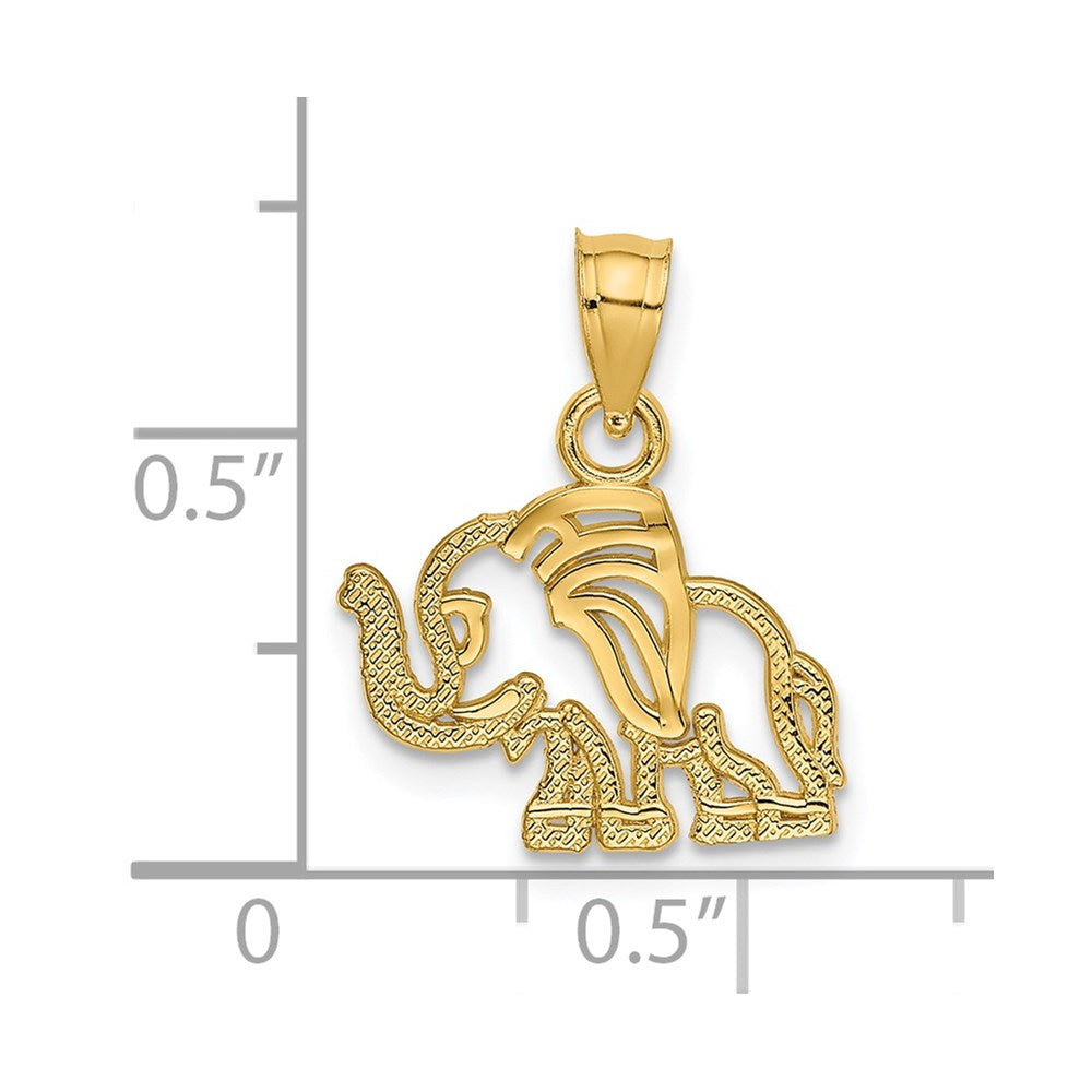14K Yellow Gold Flat Cut-Out Elephant Charm