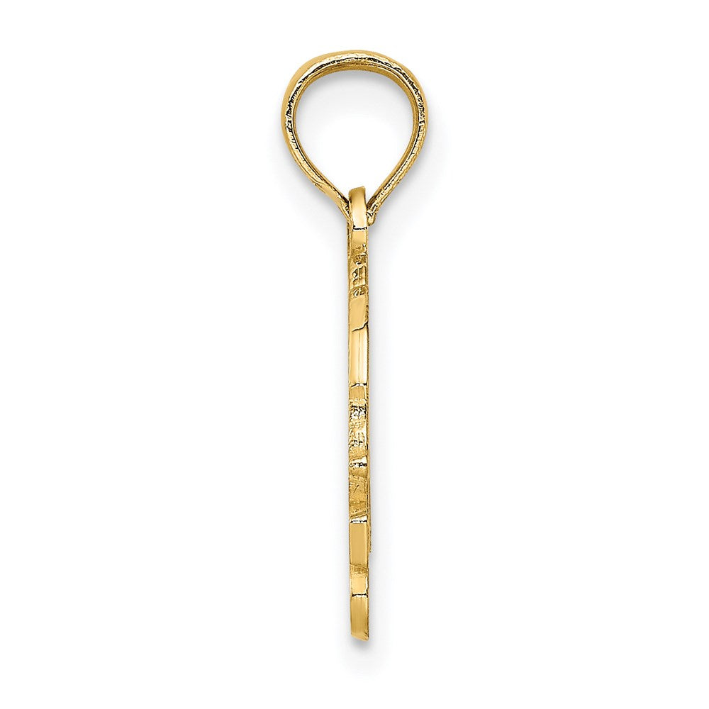 14K Yellow Gold I Heart Turtles Charm