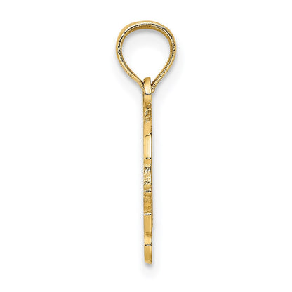 14K Yellow Gold I Heart Turtles Charm