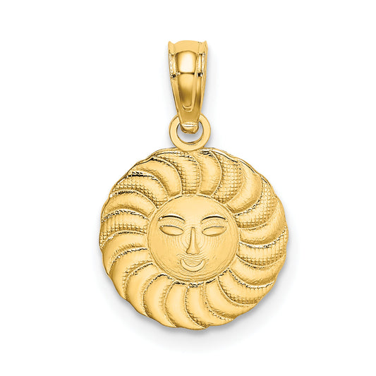 14K Yellow Gold Sun Charm