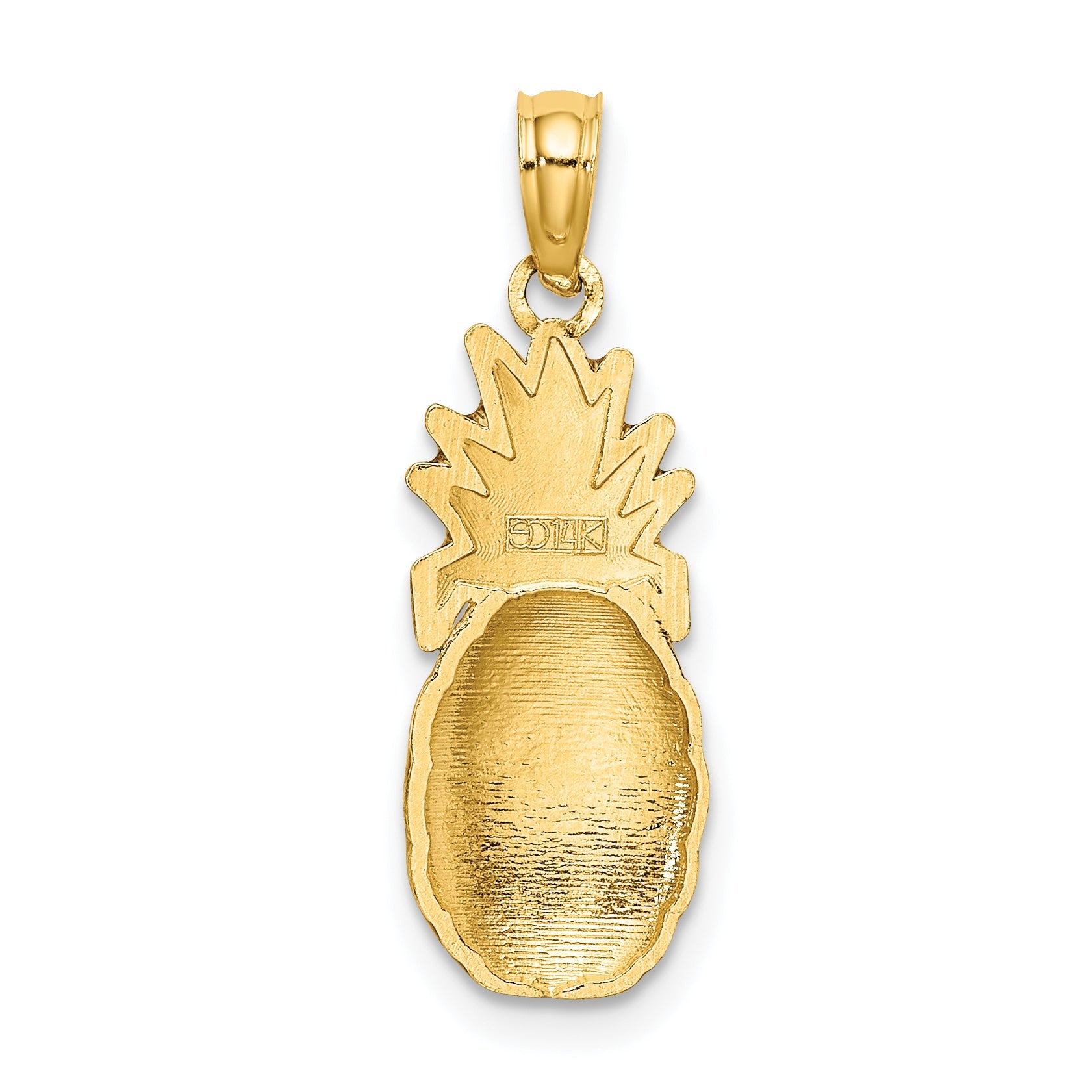 14K Yellow Gold W/ Enamel 2-D Pineapple Charm