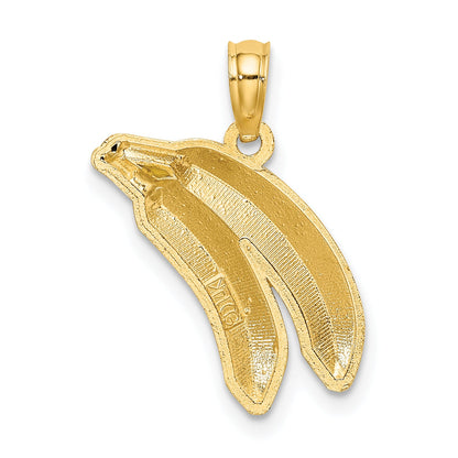14K Yellow Gold W/ Enamel 2-D Bananas Charm