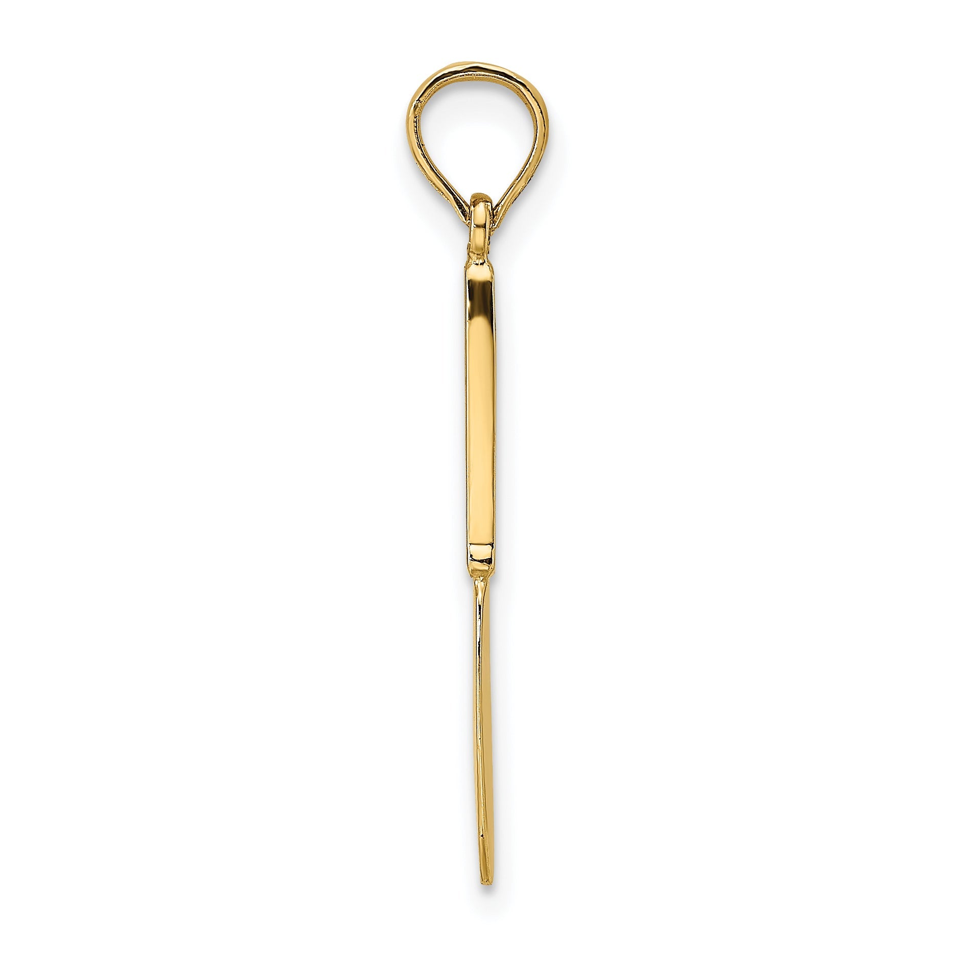 14K Yellow Gold W/ Black Enamel 3-D Table Knife Charm