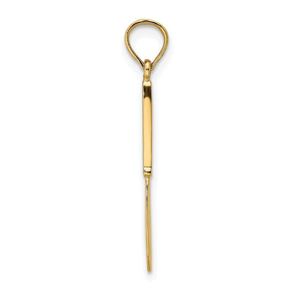 14K Yellow Gold W/ Black Enamel 3-D Table Knife Charm