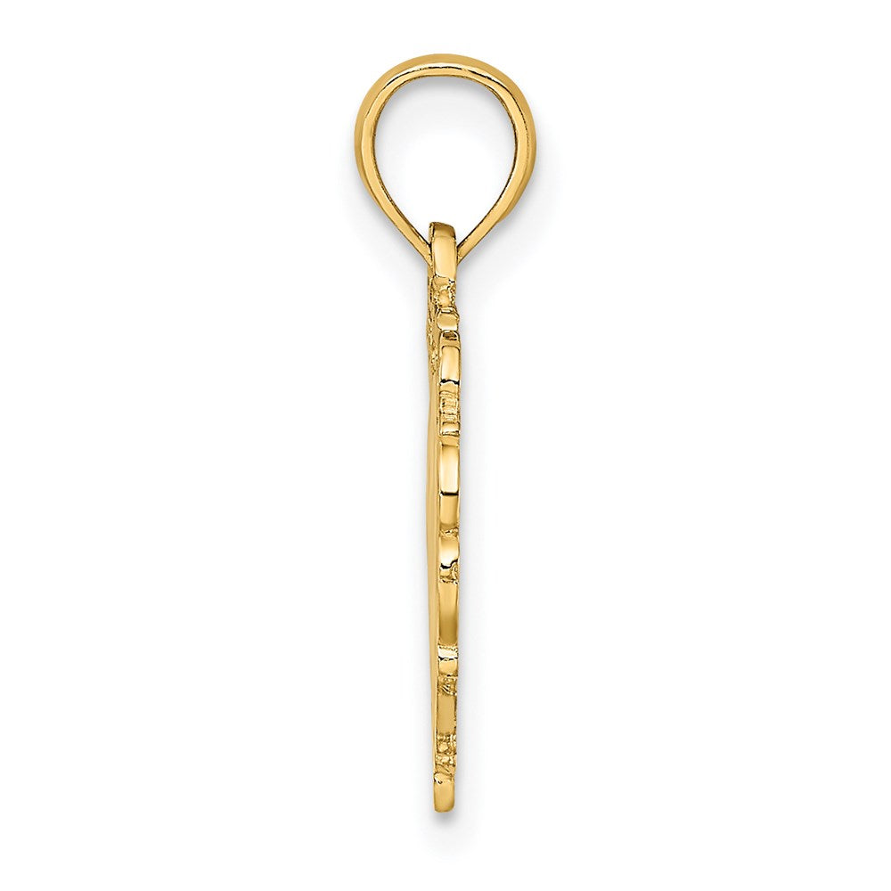 14K Yellow Gold Love In Heart Charm