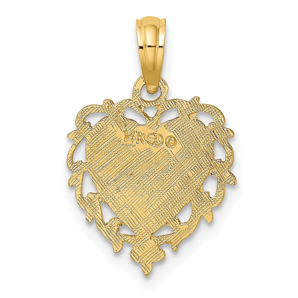 14K Yellow Gold Love In Heart Charm