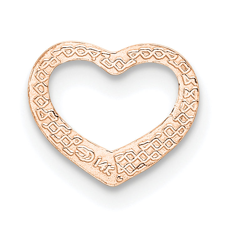 14K Rose Gold Polished Heart Chain Slide