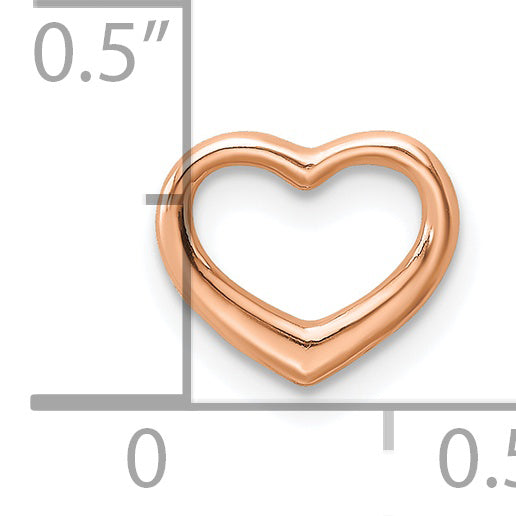 14K Rose Gold Polished Heart Chain Slide