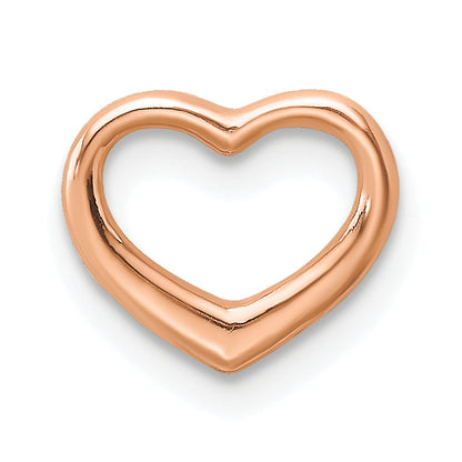 14K Rose Gold Polished Heart Chain Slide