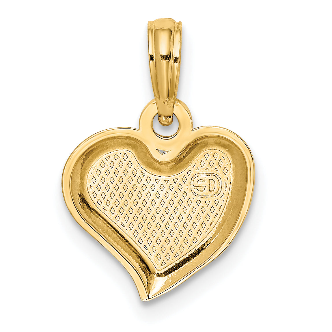 14K Yellow Gold Polished Teardrop Heart Charm