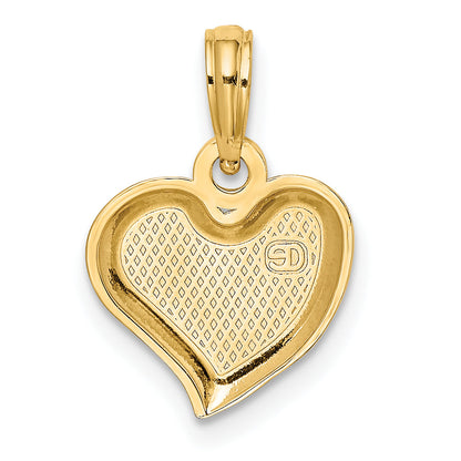 14K Yellow Gold Polished Teardrop Heart Charm