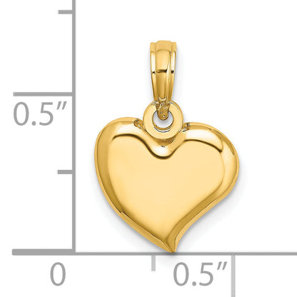 14K Yellow Gold Polished Teardrop Heart Charm