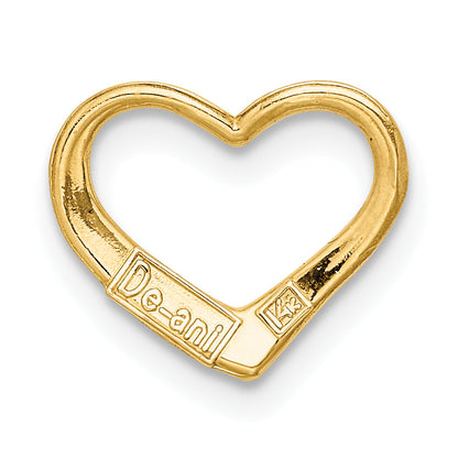 14K Yellow Gold Floating Heart Charm