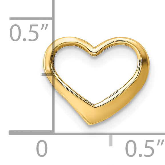 14K Yellow Gold Floating Heart Charm