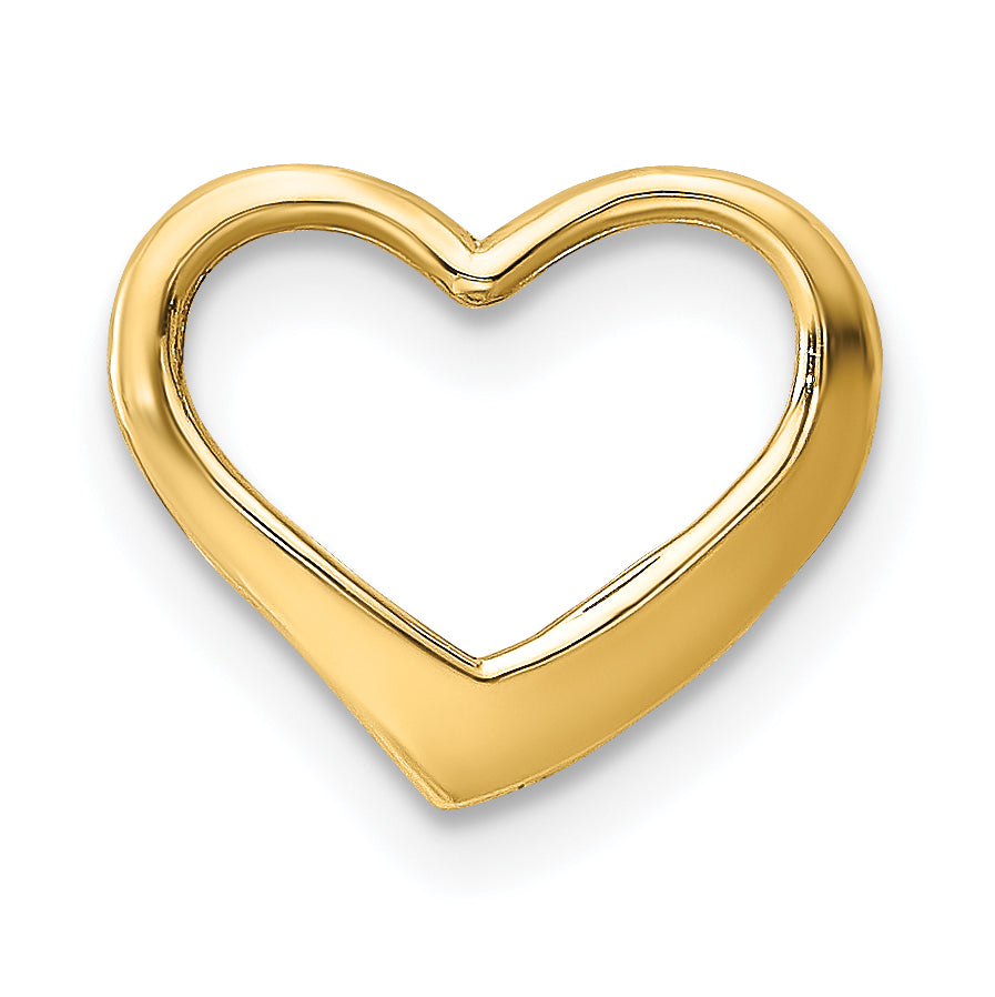 14K Yellow Gold Floating Heart Charm