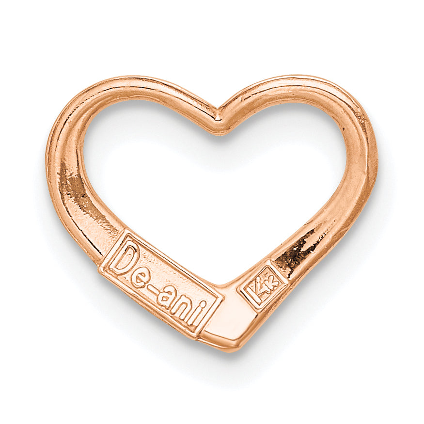 14K Rose Gold Polished Heart Chain Slide