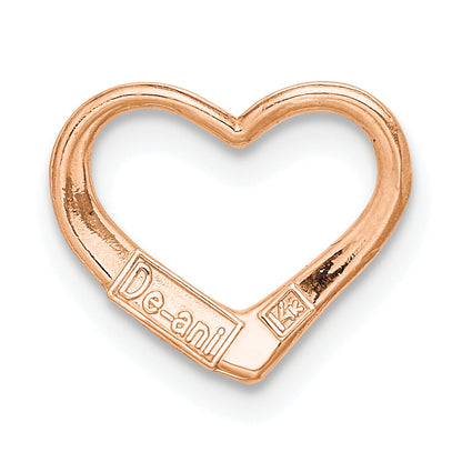 14K Rose Gold Polished Heart Chain Slide