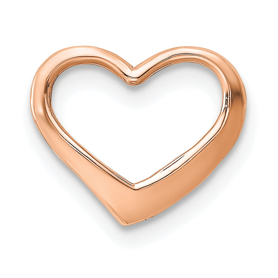 14K Rose Gold Polished Heart Chain Slide