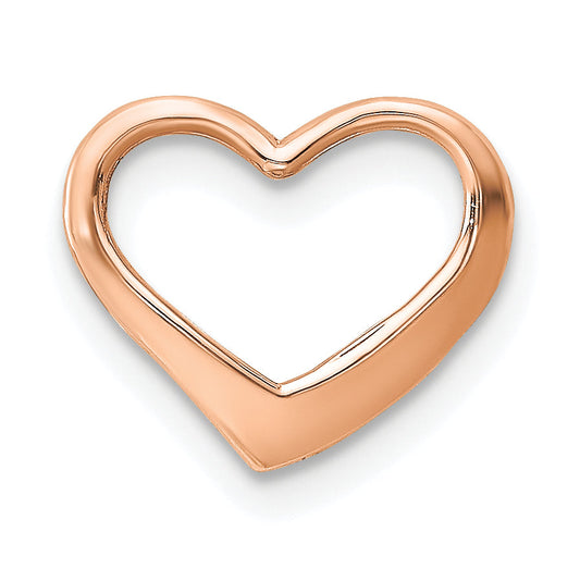 14K Rose Gold Polished Heart Chain Slide